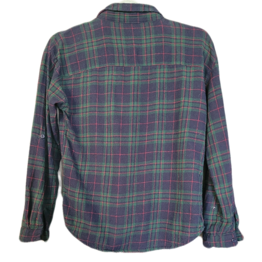Love Notes Flannel Size Small Blue Green - Picture 3 of 5